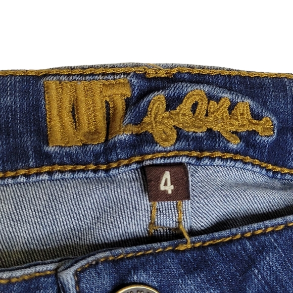 Kut from the Kloth Straight Leg Jeans Mid Rise 4 Womens Blue Stretch KP782MA2 - Picture 3 of 13